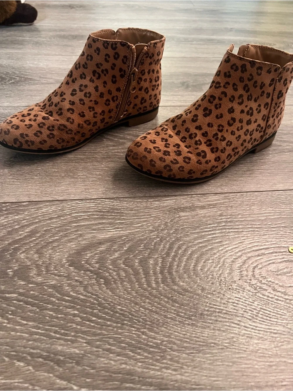 Cat & Jack Leopard Print Ankle Booties - Brown